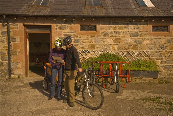 Huge indoor bike shed at Tomich Holidays